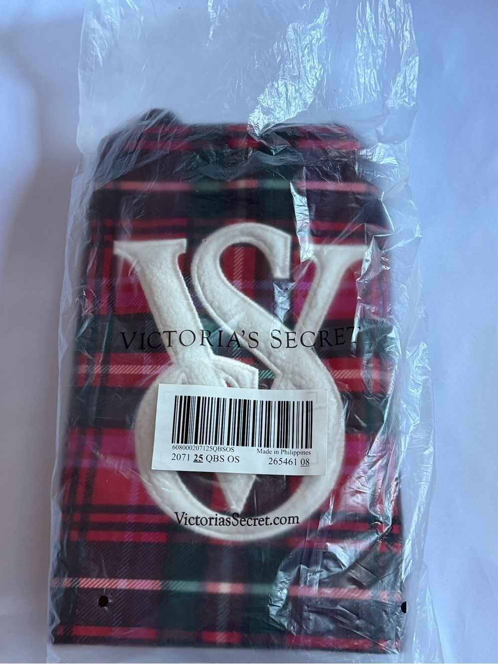Victoria's Secret Red and Black Plaid Crewneck Sweater